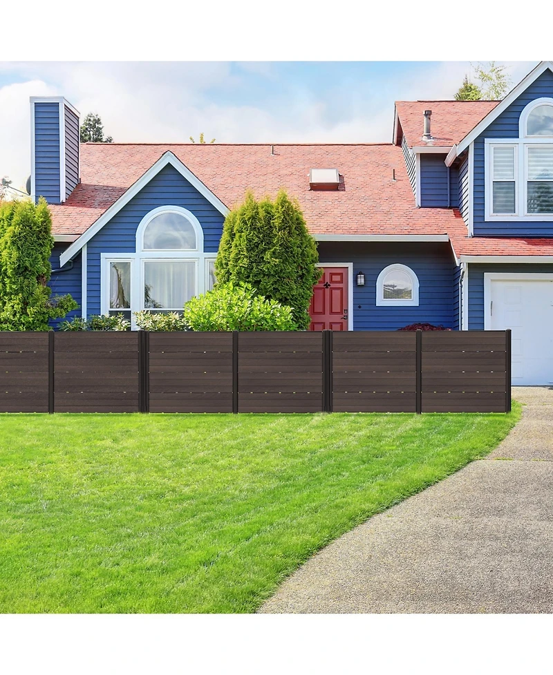Outdoor Privacy Fence Screen with 5 Ground Stakes for Garden Yard Patio