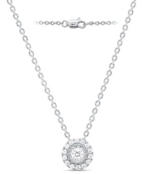 Forever Grown Diamonds 2-Pc. Set Lab Diamond Halo Pendant Necklace & Matching Stud Earrings (1 ct. t.w.) Sterling Silver or 14k Gold-Plated S