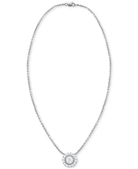 Forever Grown Diamonds 2-Pc. Set Lab Diamond Halo Pendant Necklace & Matching Stud Earrings (1 ct. t.w.) Sterling Silver or 14k Gold-Plated S