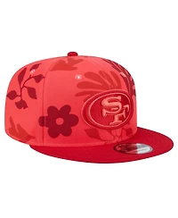 New Era Men's Scarlet San Francisco 49ers Leafy 9FIFTY Snapback Hat