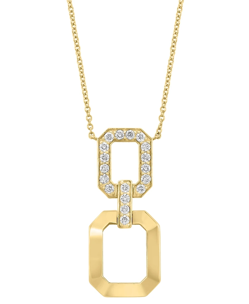 Effy Diamond & Polished Octagon Link 18" Pendant Necklace (3/4 ct. t.w.) in 14k Gold