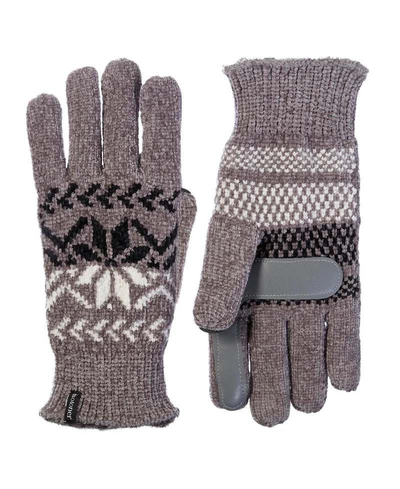 Isotoner Women's Chenille Snowflake Touchscreen Gloves