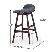 Streamdale Mid-Century Modern Upholstered Barstools (Set Of 2)