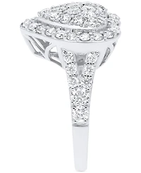 Forever Grown Diamonds Lab Diamond Heart Halo Cluster Ring (2 ct. t.w.) Sterling Silver or 14K Gold-Plated