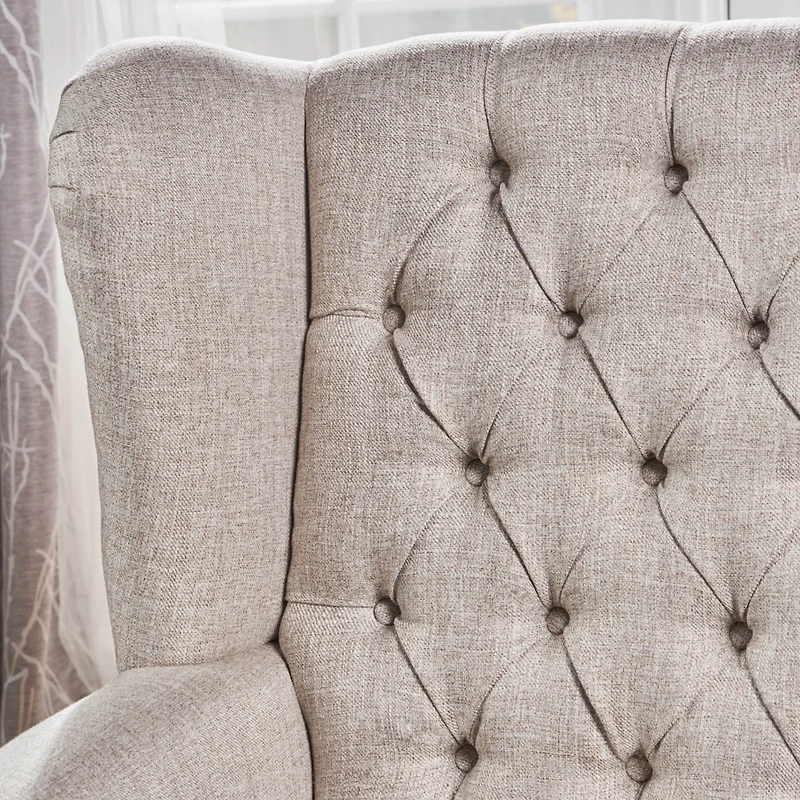 Streamdale Antique-Style Tufted Accent Chair With Decorative Trim