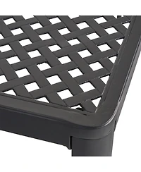 Streamdale Modern Woven Aluminum Dining Table, Antique Matte Black