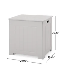 Streamdale Furniture Modern Faux Wood Bathroom Hamper With Flip Top Lid