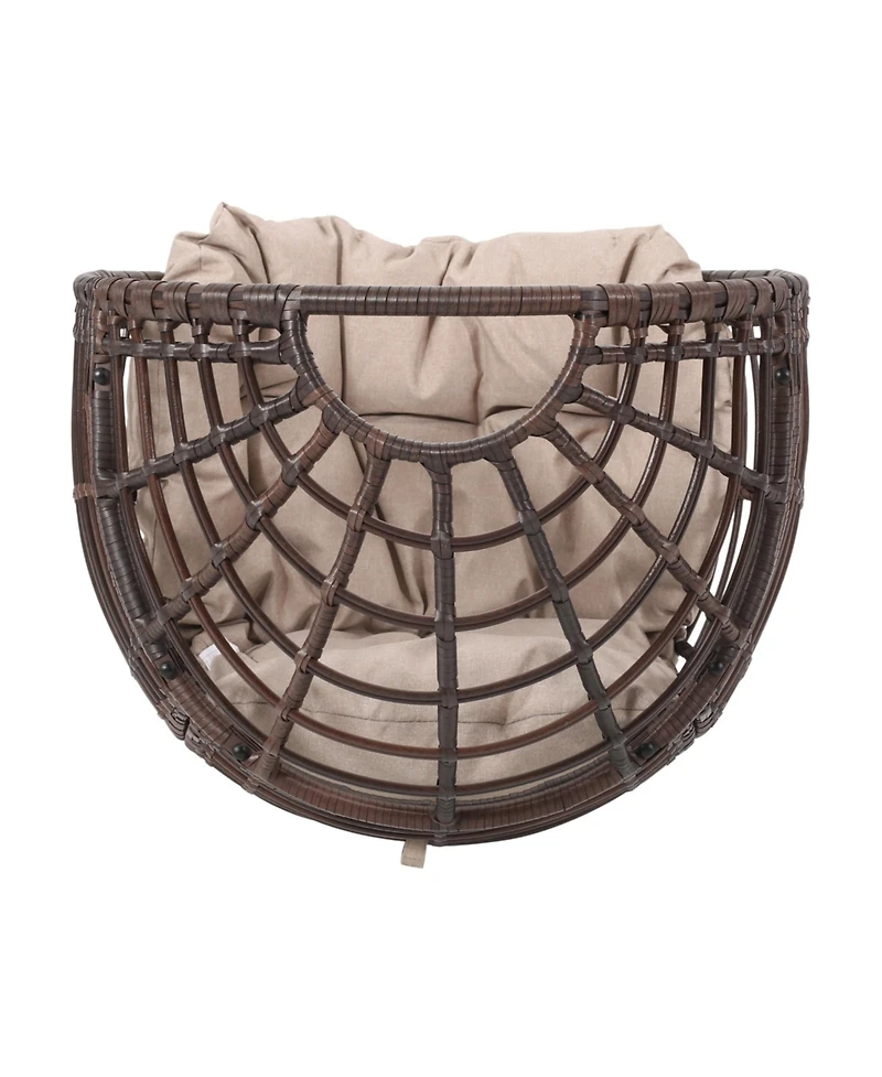 Streamdale Rafael Outdoor Wicker Swivel Egg Chair With Cushion