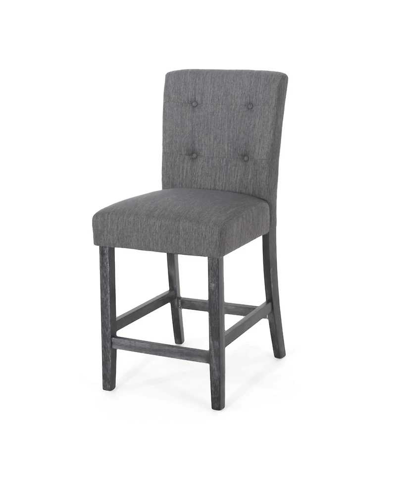Streamdale Beige Button Tufted 26" Counter Stools (Set Of 2)