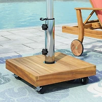 Streamdale Acacia Wood Umbrella Base With Concrete Core