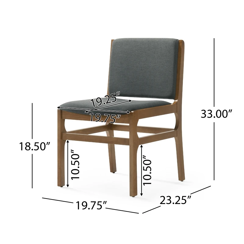 Streamdale Contemporary Upholstered Dining Chair Set With Rubberwood Frame