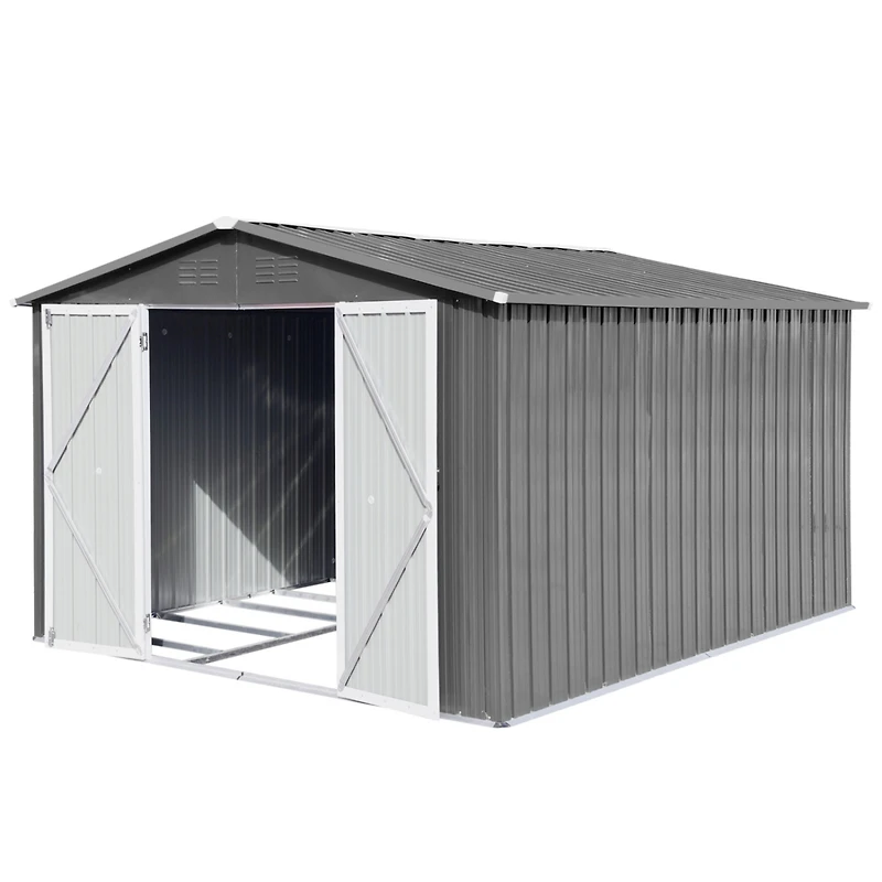 Streamdale 10FTx12FT Outdoor Storage Shed with Punched Vents and Hinged Door