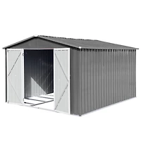 Streamdale 10FTx12FT Outdoor Storage Shed with Punched Vents and Hinged Door