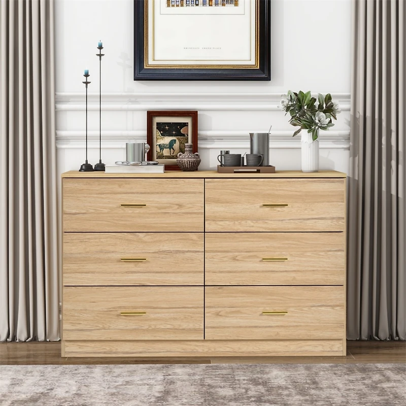 Streamdale Classic 6-Drawer Dresser Ample Storage, Modern Style