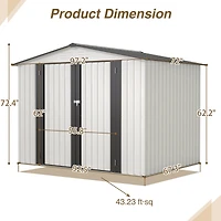 Streamdale 8 x 6 Ft All-Weather Metal Storage Shed with Lockable Doors