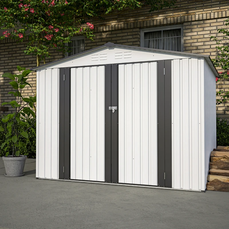 Streamdale 8 x 6 Ft All-Weather Metal Storage Shed with Lockable Doors