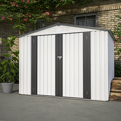 Streamdale 8 x 6 Ft All-Weather Metal Storage Shed with Lockable Doors