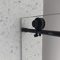 Streamdale Black Frameless Shower Door, Soft-Close, Tempered Glass