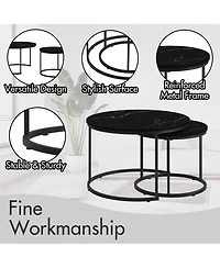 Streamdale 2-Tier Nesting Coffee Table Set with Marble Pattern Top