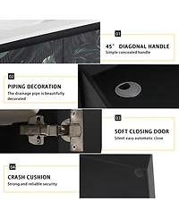 Simplie Fun Wall-Mounted Bathroom Vanity with Ceramic Sink & Soft-Close Doors