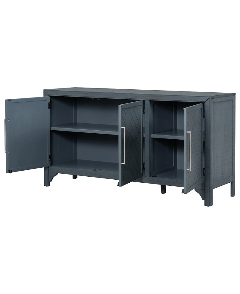 Streamdale Pine Veneer Storage Cabinet with Adjustable Shelves