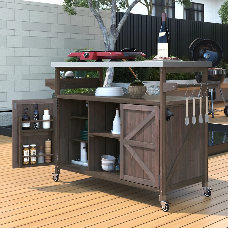 Streamdale Outdoor Kitchen Island with 1.2" Stainless Steel Top