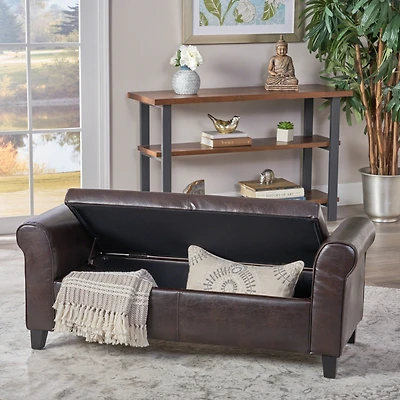 Streamdale Upholstered Storage Bench With Rolled Arms