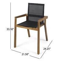 Streamdale Versatile Outdoor Mesh And Wood Dining Chair