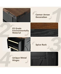 Streamdale Farmhouse Kitchen Island with Drop Leaf and Storage