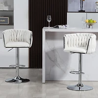 Streamdale 360 Swivel Bar Stools with Woven Cushions (Set of 2)