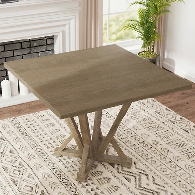 Streamdale Square Farmhouse Counter Table, 45" Rustic Grayish Brown