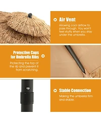 Slickblue 9 Feet Thatched Tiki Umbrella with 8 Ribs