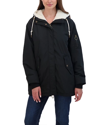 Sebby Juniors' Flight Satin 3/4 Cozy Lined Hooded Jacket