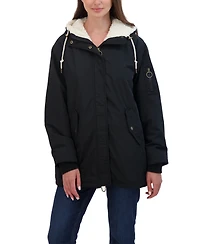 Sebby Juniors' Flight Satin 3/4 Cozy Lined Hooded Jacket