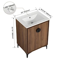 Streamdale 24" Modern Bathroom Vanity with Sink & Storage Cabinet