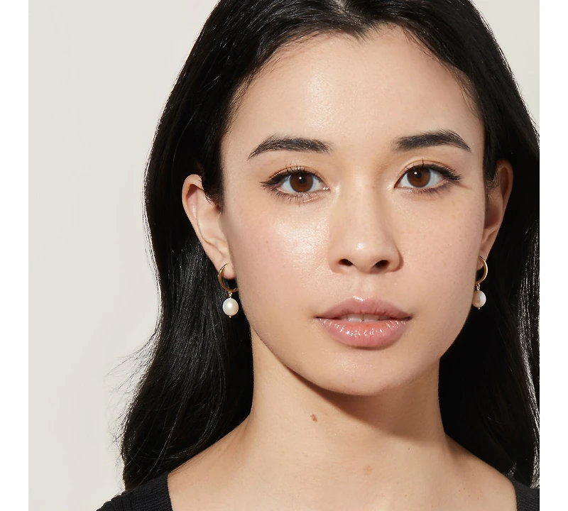 Ana Luisa Pearl Hoops - Medium Frida