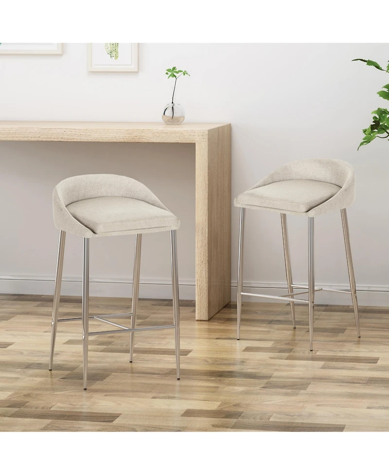 Modern Upholstered Counter Stool With Chrome Base