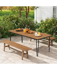 Slickblue 79 Inch 8-Person Outdoor Dining Table with 1.9 Inch Umbrella Hole