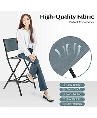 Slickblue Folding Bar Stools Set of 2 Backrest Humanized Footrest
