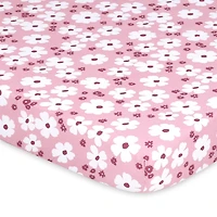 The Peanutshell Pack n Play, Mini Crib, Portable Crib or Fitted Playard Sheets for Baby Girl, Daisy, 3 Pack Set