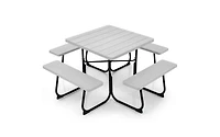 Slickblue Outdoor Picnic Table with 4 Benches and Umbrella Hole