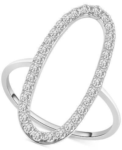 Diamond Open Oval Statement Ring (1/2 ct. t.w.) 14k White or Yellow Gold, Created for Macy's