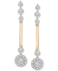 Diamond Station Linear Drop Earrings (1/2 ct. t.w.) in 14k Gold, Created for Macy's