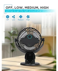 4" Convertible Cooling Fan, Clip Fan and Standing Fan with 3 Speed Settings, 2-Pack