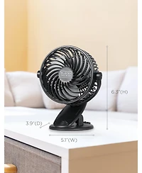 4" Convertible Cooling Fan, Clip Fan and Standing Fan with 3 Speed Settings, 2-Pack