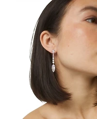 Eliot Danori Rhodium-Plated Cubic Zirconia Linear Drop Earrings, Created for Macy's