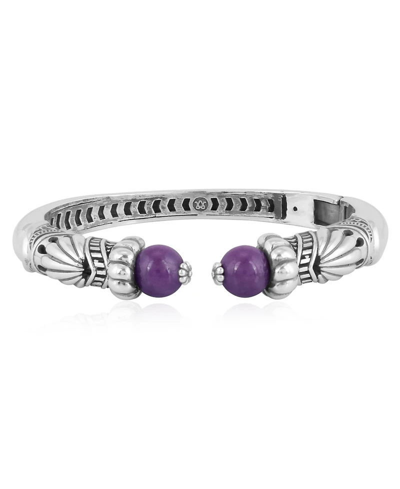 American West Jewelry Sterling Silver Phosphosiderite Gemstone Hinged Cuff Bracelet Size Small