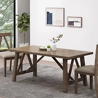 Streamdale Farmhouse Style Dining Table With Rubberwood Frame And Wood-Like Top