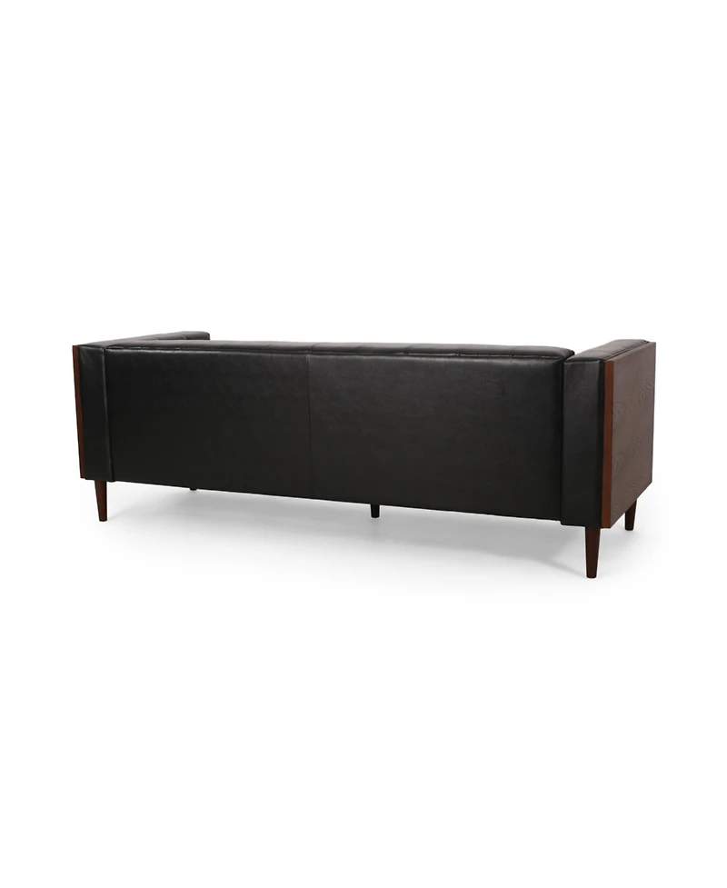 Streamdale Furniture Contemporary Tufted 3-Seater Sofa With Wood Accents