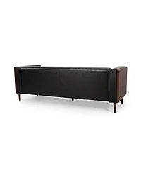 Streamdale Furniture Contemporary Tufted 3-Seater Sofa With Wood Accents
